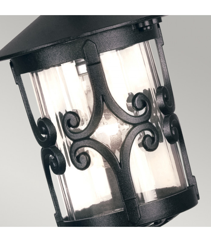 Hereford 1 Light Outdoor Ceiling Lantern Black E27-3