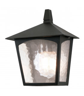 York 1 Light Outdoor Flush Ceiling Lantern Black E27-1