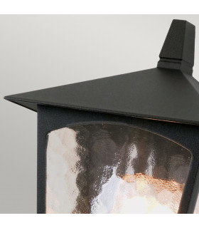 York 1 Light Outdoor Flush Ceiling Lantern Black E27-2