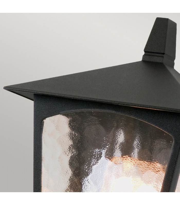 York 1 Light Outdoor Flush Ceiling Lantern Black E27-2