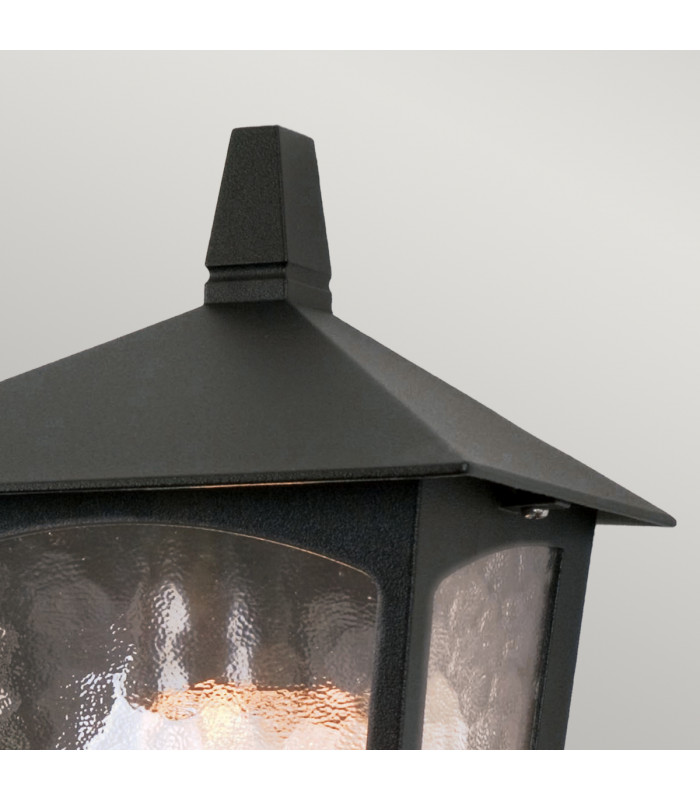 York 1 Light Outdoor Flush Ceiling Lantern Black E27-4