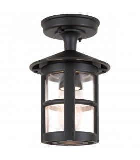 Hereford 1 Light Outdoor Flush Lantern Light Black IP43 E27-1