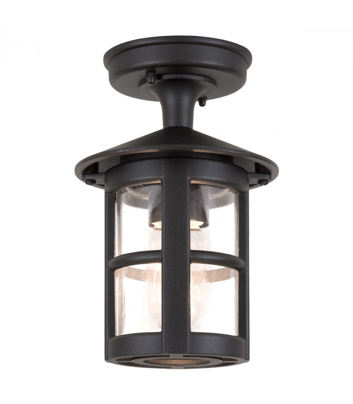 Hereford 1 Light Outdoor Flush Lantern Light Black IP43 E27-1