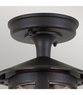 Hereford 1 Light Outdoor Flush Lantern Light Black IP43 E27-2