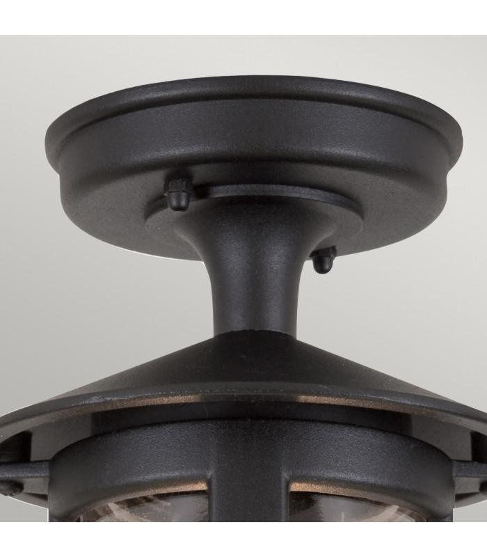 Hereford 1 Light Outdoor Flush Lantern Light Black IP43 E27-2