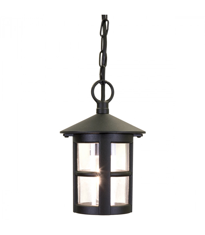 Hereford 1 Light Outdoor Ceiling Lantern Black IP43 E27-1