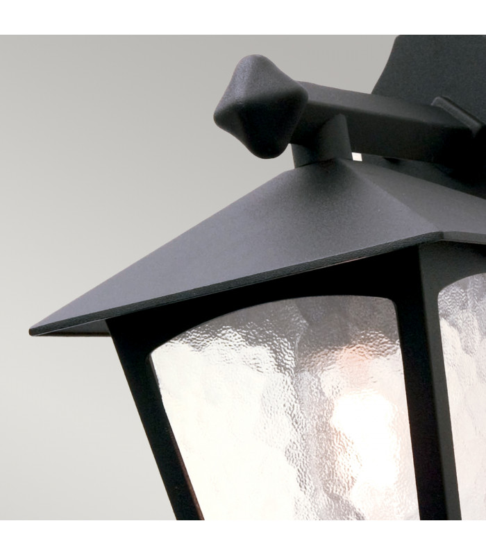 York 1 Light Outdoor Wall Lantern Light Black IP43 E27-3