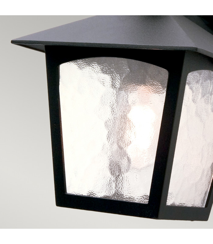 York 1 Light Outdoor Wall Lantern Light Black IP43 E27-4