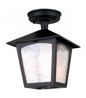 York 1 Light Outdoor Ceiling Lantern Black E27-1