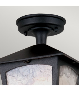 York 1 Light Outdoor Ceiling Lantern Black E27-2