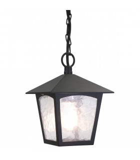York 1 Light Outdoor Ceiling Chain Lantern Black IP43 E27-1