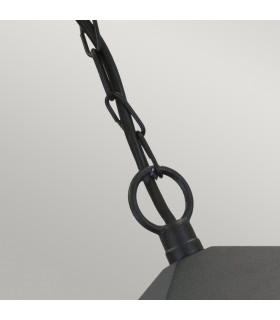 York 1 Light Outdoor Ceiling Chain Lantern Black IP43 E27-2