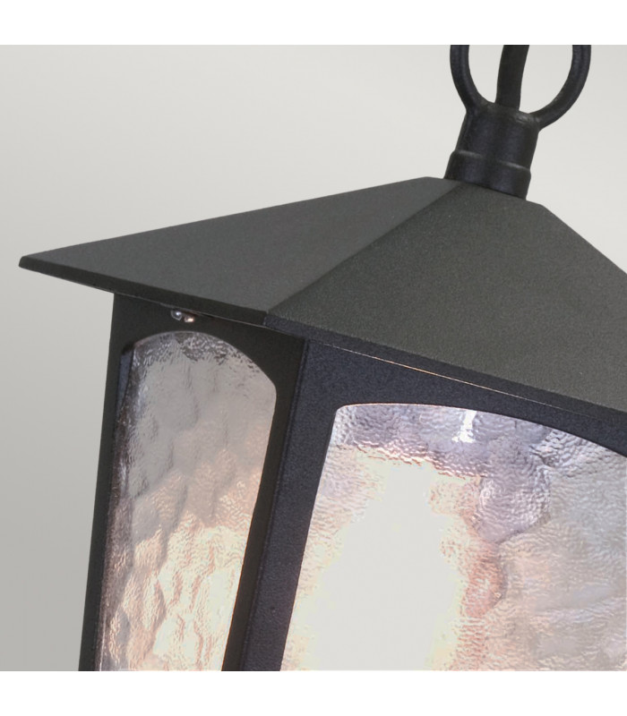York 1 Light Outdoor Ceiling Chain Lantern Black IP43 E27-3