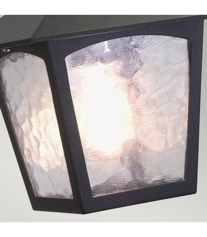York 1 Light Outdoor Ceiling Chain Lantern Black IP43 E27-4