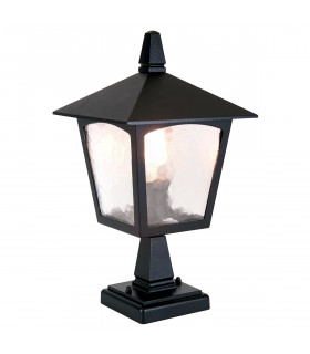 York 1 Light Outdoor Pedestal Lantern Black IP43 E27-1