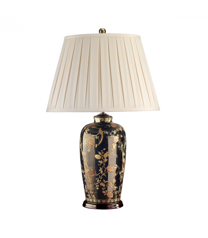 Blackbirds 1 Light Table Lamp Black Gold E27-1