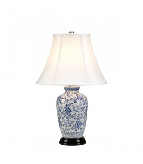 Blue 1 Light Table Lamp with Tappered Shade E27-1