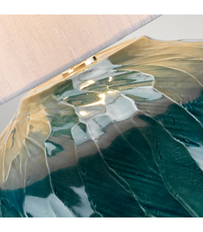 Blue Globe 1 Light Table Lamp Blue E27-4
