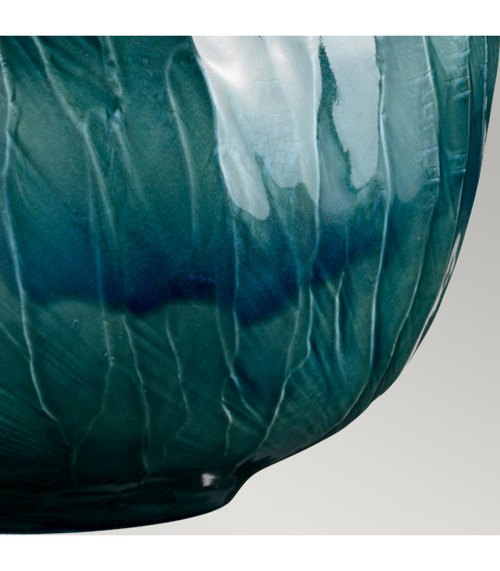 Blue Globe 1 Light Table Lamp Blue E27-5