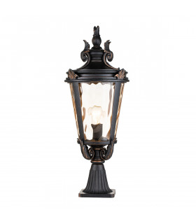 Baltimore 1 Light Large Outdoor Pedestal Lantern Weathered Bronze IP44 E27-1