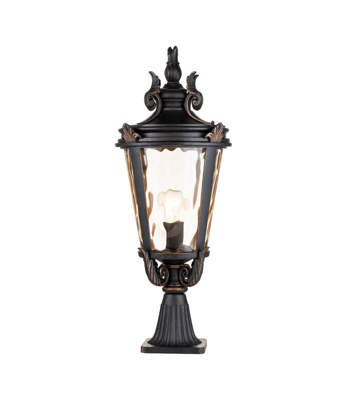 Baltimore 1 Light Large Outdoor Pedestal Lantern Weathered Bronze IP44 E27-1