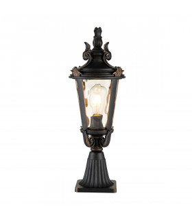Baltimore 1 Light Medium Outdoor Pedestal Lantern Weathered Bronze IP44 E27-1