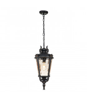 Baltimore 1 Light Large Outdoor Ceiling Chain Lantern Weathered Bronze E27-1