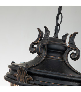 Baltimore 1 Light Large Outdoor Ceiling Chain Lantern Weathered Bronze E27-2