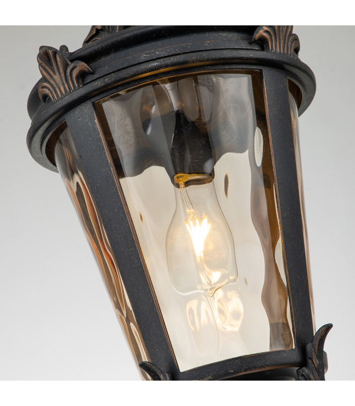 Baltimore 1 Light Large Outdoor Ceiling Chain Lantern Weathered Bronze E27-4