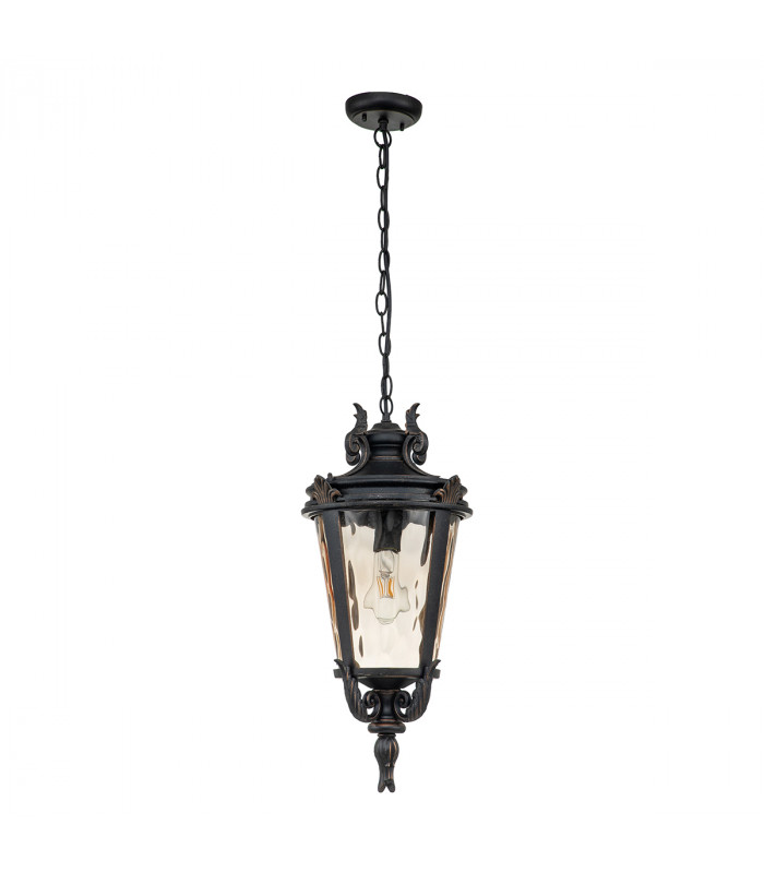 Baltimore 1 Light Large Outdoor Ceiling Chain Lantern Weathered Bronze E27-5