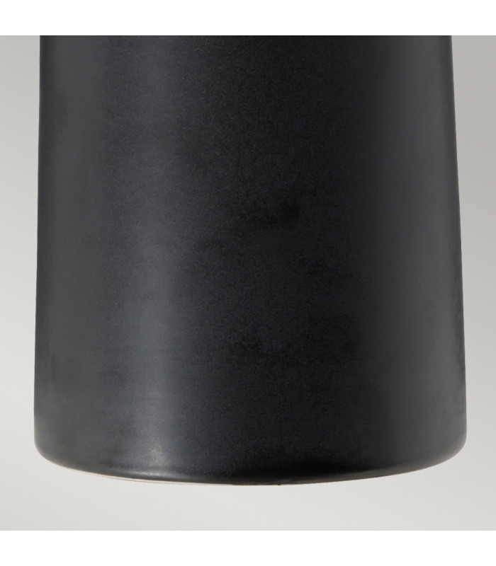 Burnt Oak Table Lamp with Cylindrical Shade-5