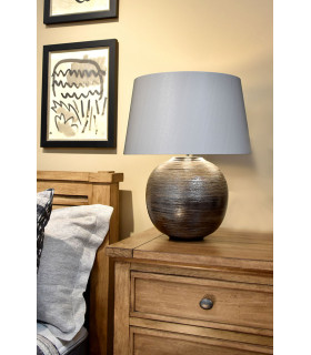 Caesar 1 Light Table Lamp Silver E27-2