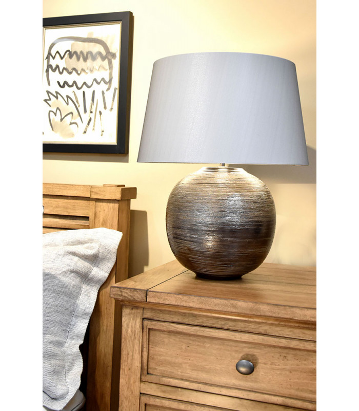 Caesar 1 Light Table Lamp Silver E27-3