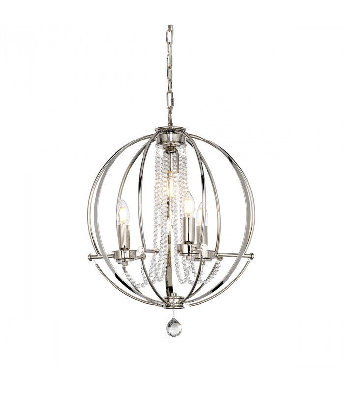 Cassie 4 Light Chandelier Polished Nickel-1