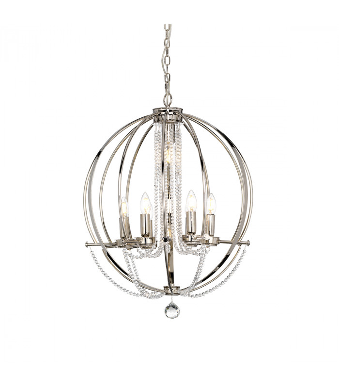 Cassie 7 Light Chandelier Polished Nickel-1