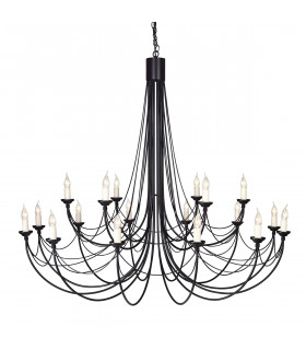 Carisbrooke 18 Light Candle Chandelier Black-1