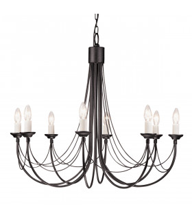 Carisbrooke 8 Light Chandelier Black Finish E14-1
