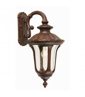 Chicago 1 Light Outdoor Small Wall Lantern Light Rusty Bronze Patina IP44 E27-1