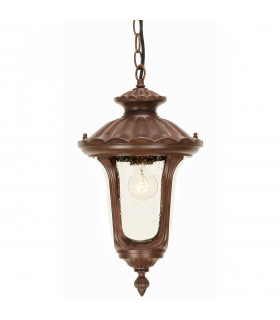 Chicago 1 Light Small Outdoor Ceiling Chain Lantern Rusty Bronze Patina IP44 E27