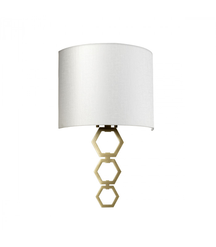 Clark Medium 1 Light Wall Light Aged Brass Ivory Faux Silk Shade-2
