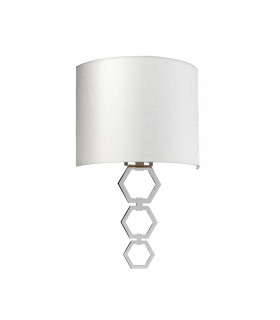 Clark Medium 1 Light Wall Light Polished Chrome Ivory Faux Silk Shade-2
