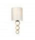 Clark Small 1 Light Wall Light Aged Brass Ivory Faux Silk Shade-1