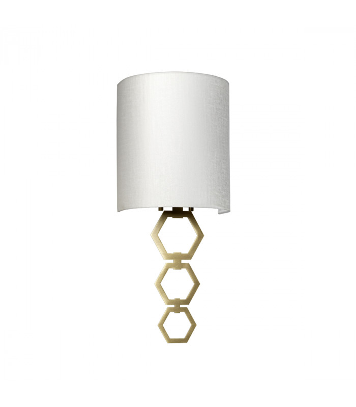 Clark Small 1 Light Wall Light Aged Brass Ivory Faux Silk Shade-2