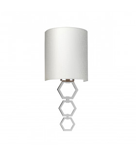 Clark Small 1 Light Wall Light Polished Chrome Ivory Faux Silk Shade-2