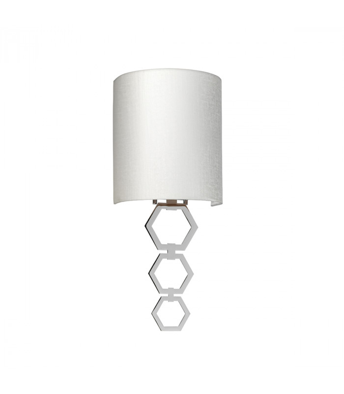 Clark Small 1 Light Wall Light Polished Chrome Ivory Faux Silk Shade-2
