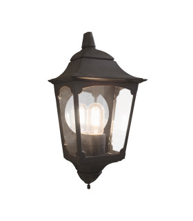 Chapel 1 Light Outdoor Wall Half Lantern Light Black IP44 E27-1