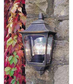 Chapel 1 Light Outdoor Wall Half Lantern Light Black IP44 E27-2