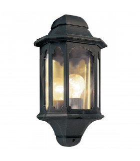Chapel 1 Light Outdoor Wall Half Lantern Light Black IP44 E27-1