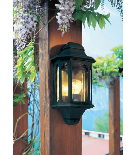 Chapel 1 Light Outdoor Wall Half Lantern Light Black IP44 E27-2