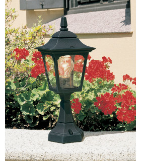 Chapel Mini 1 Light Outdoor Pedestal Lantern Black IP44 E27-2